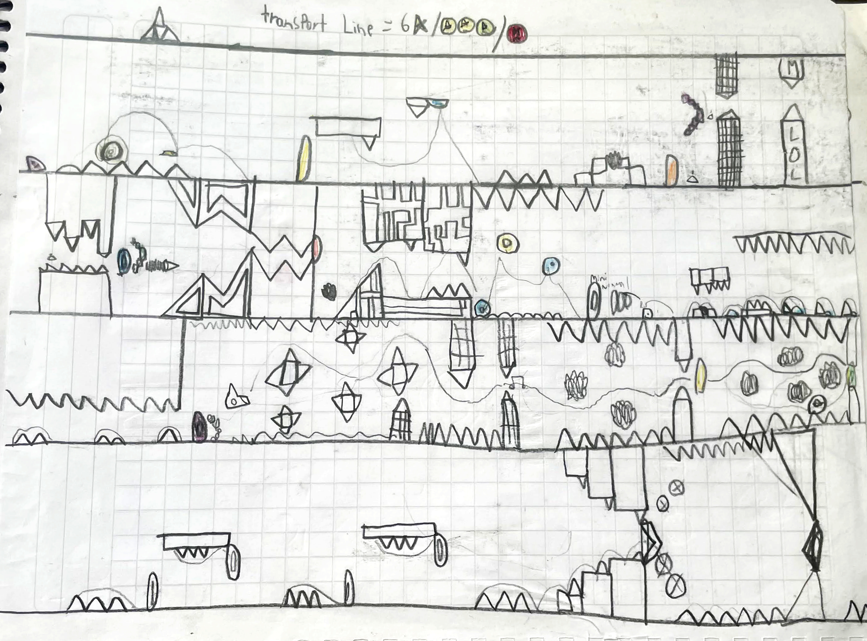 Transport Line, nivel personalizado hecho en papel