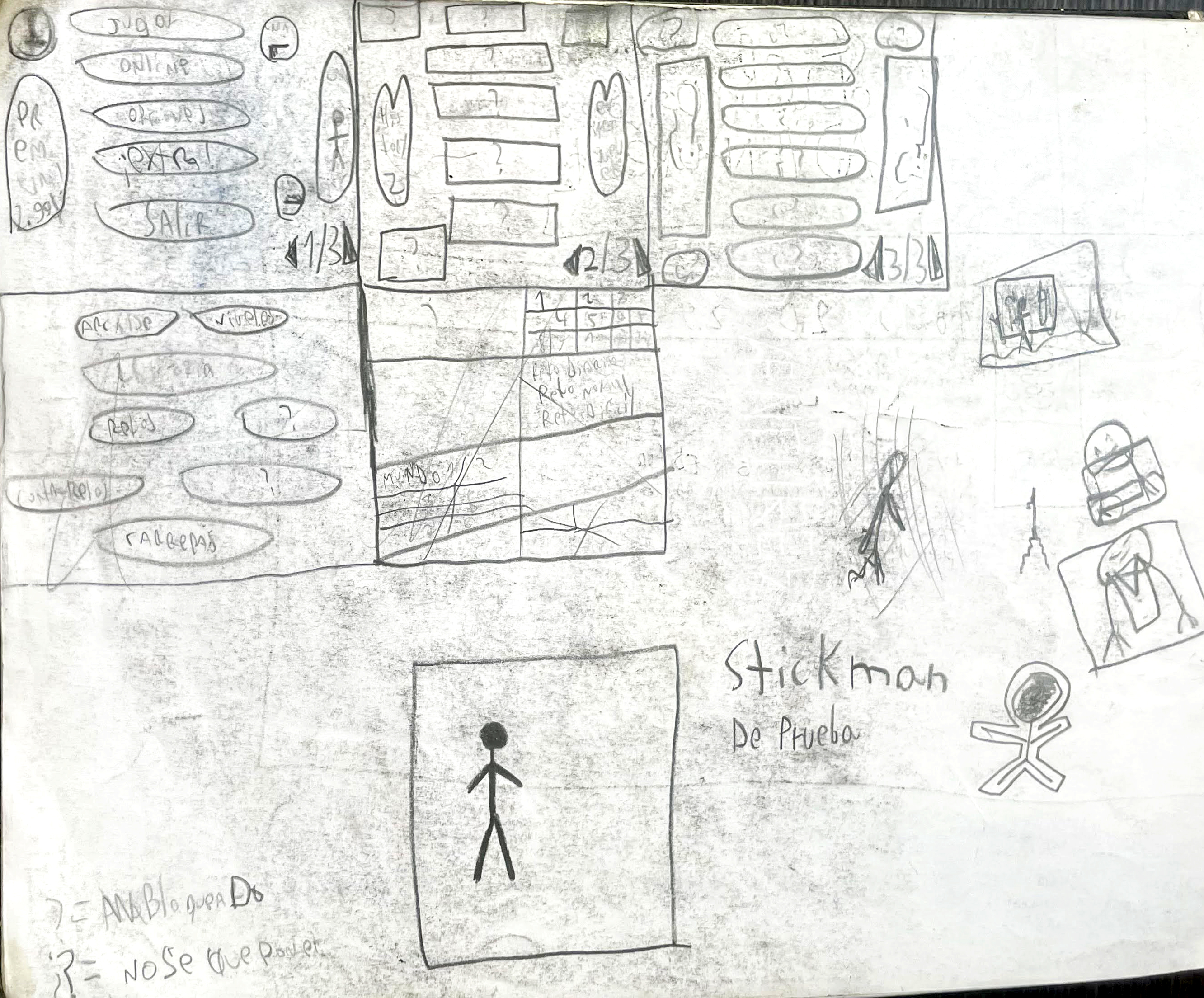 Stickman's Adventures concepto de menú