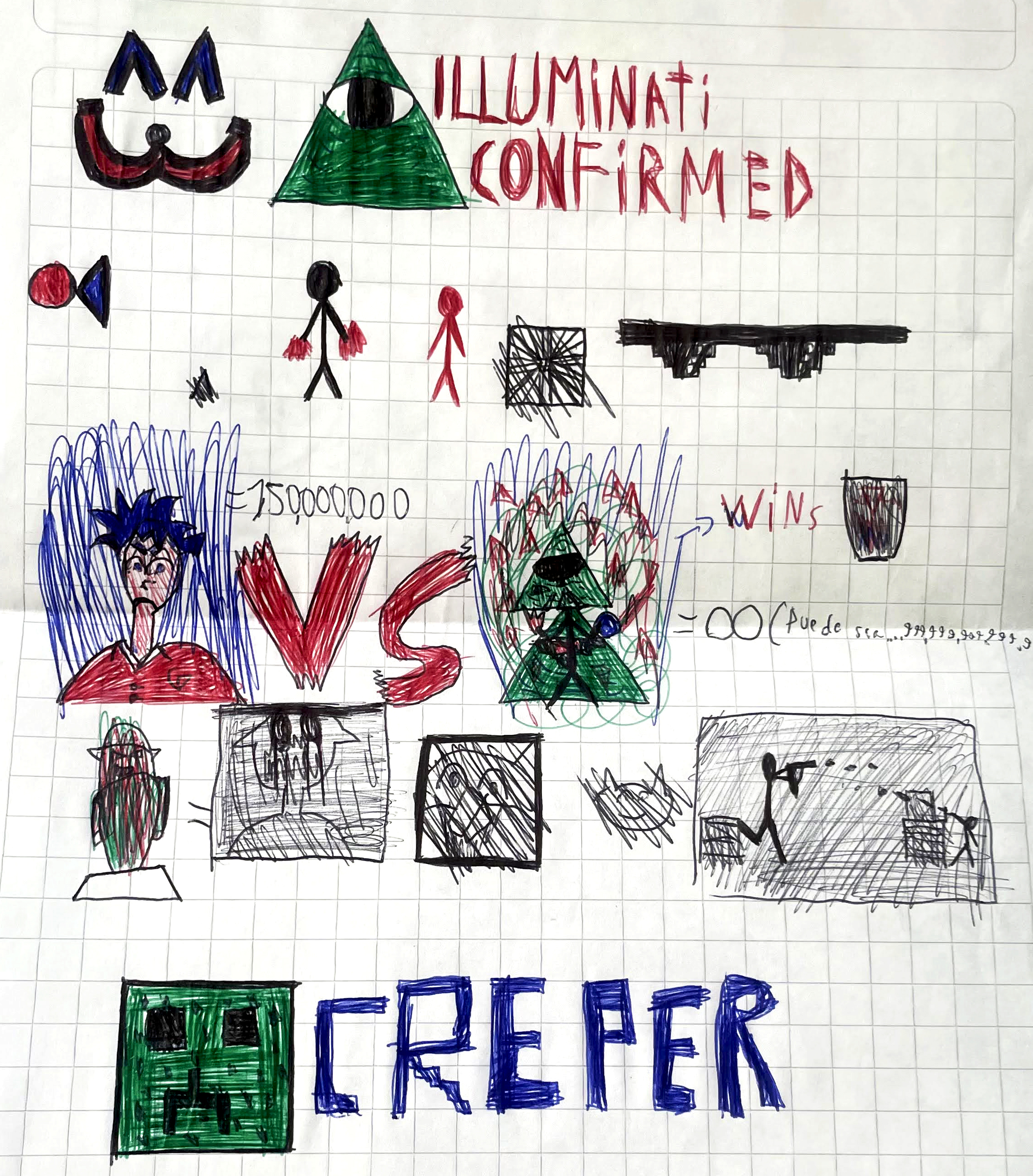 Dibujos varios y Goku VS Illuminati Man