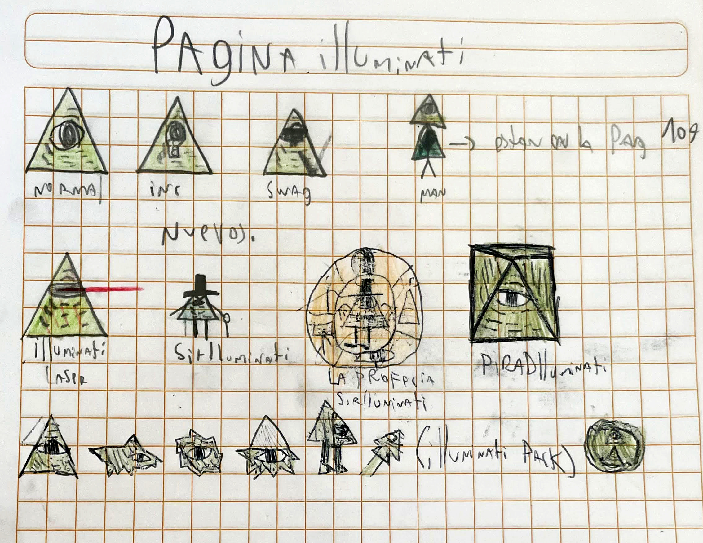 Página Illuminati, dibujos varios