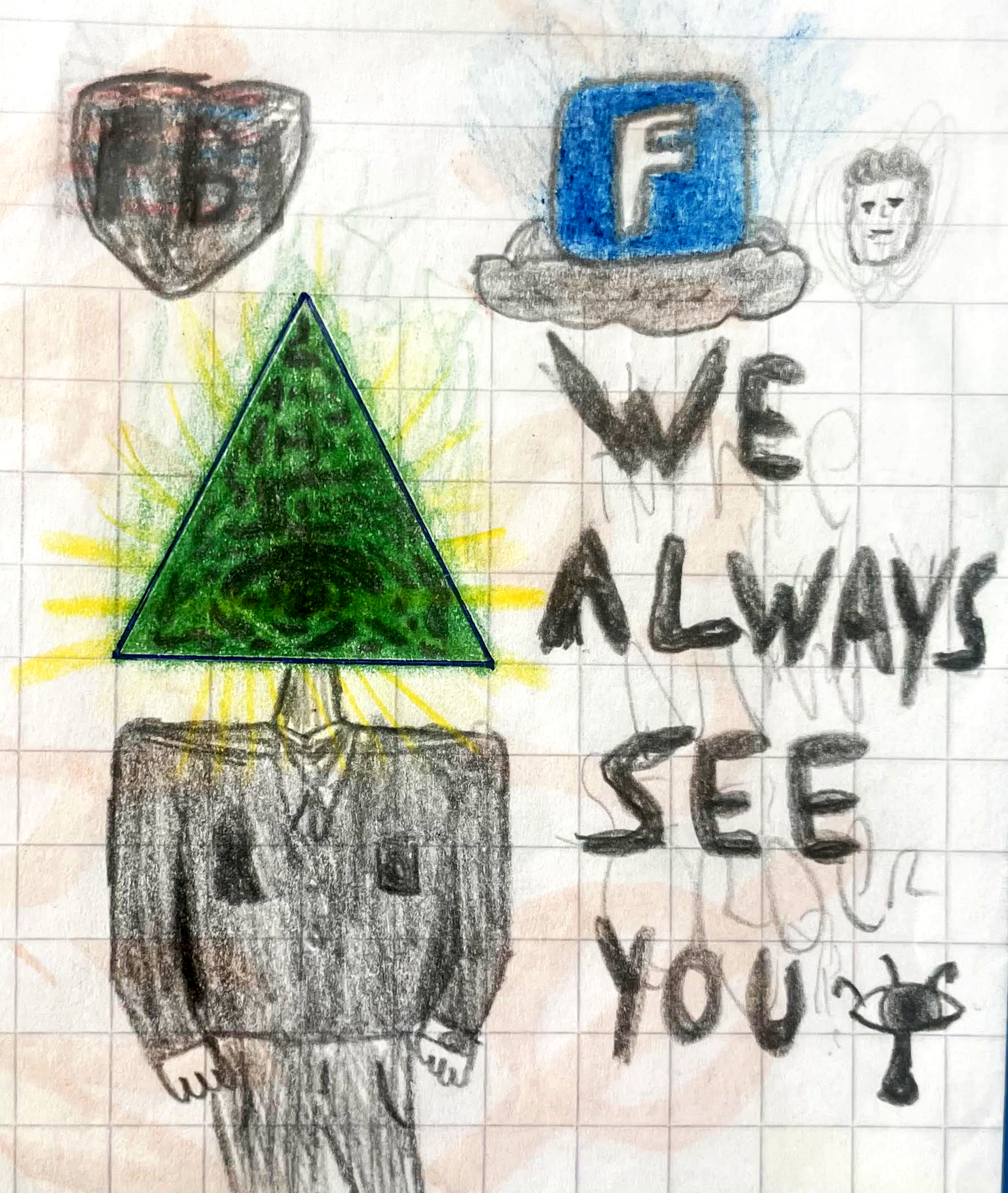 Dibujo de Illuminatis y conspiración