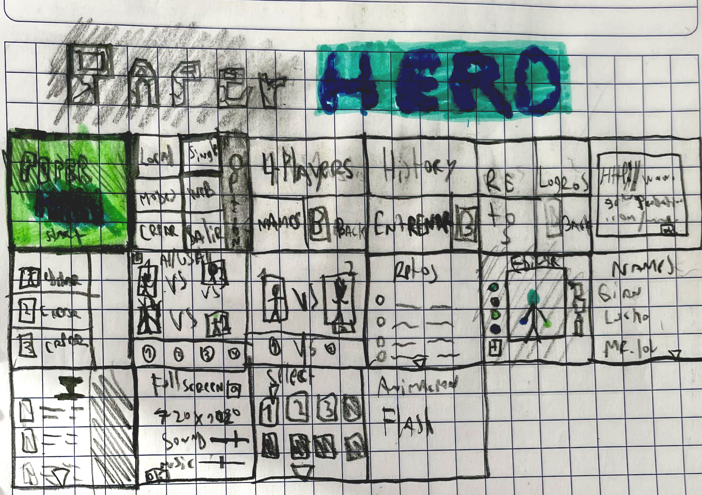 Paper Hero menú