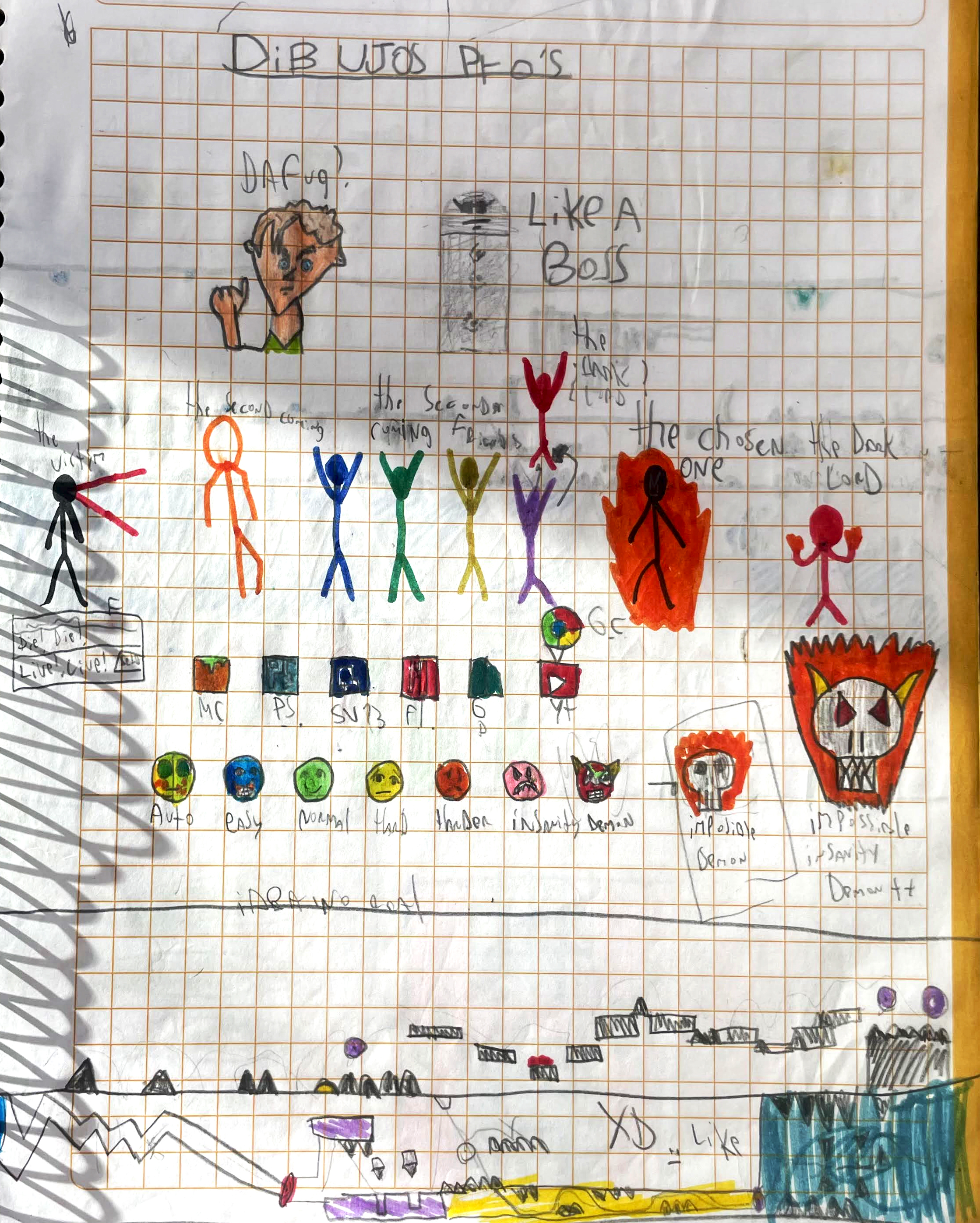 Dibujos variados (Animaion vs Animator y Geometry Dash)