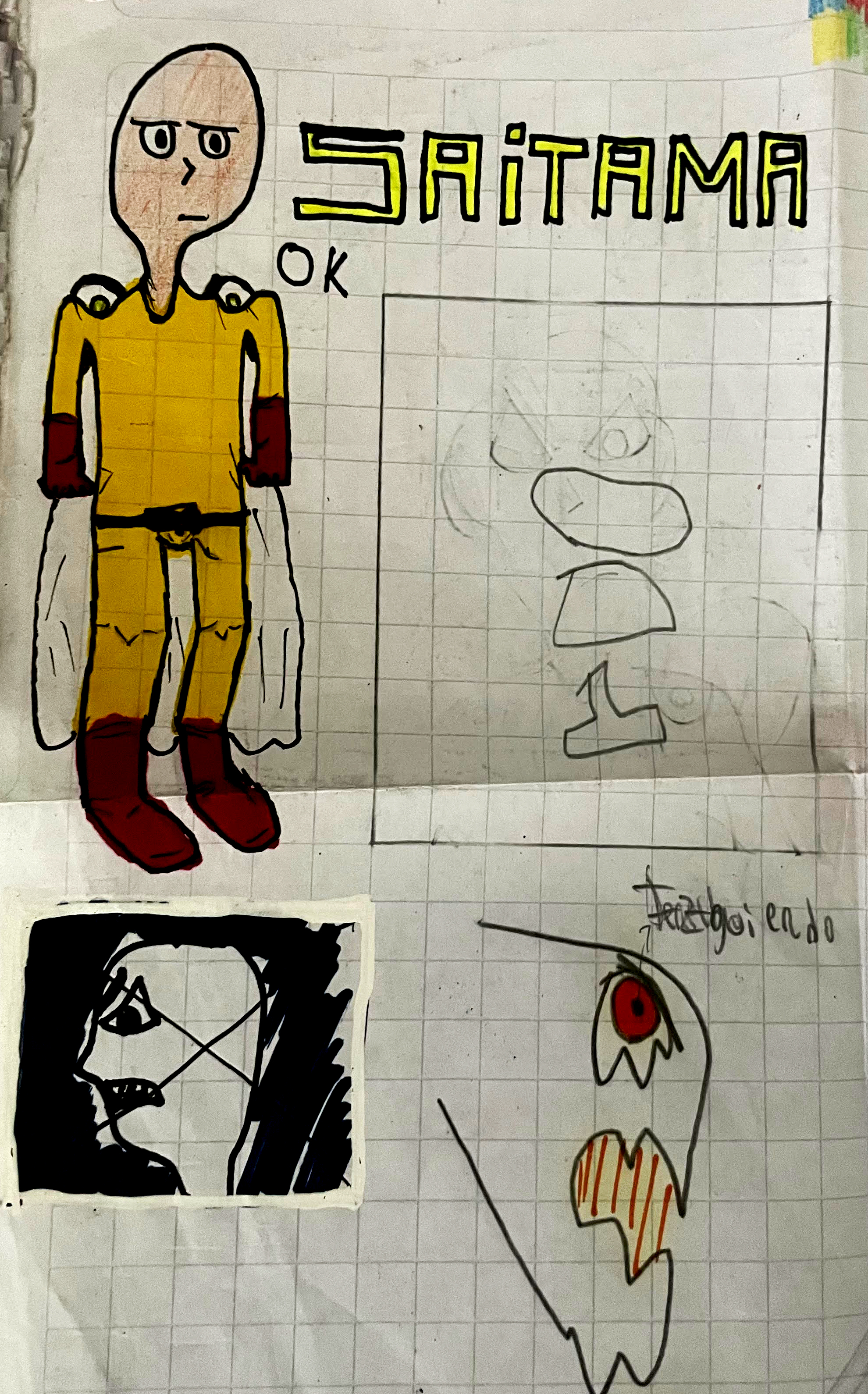 Dibujo simple de Saitama (One Punch Man)