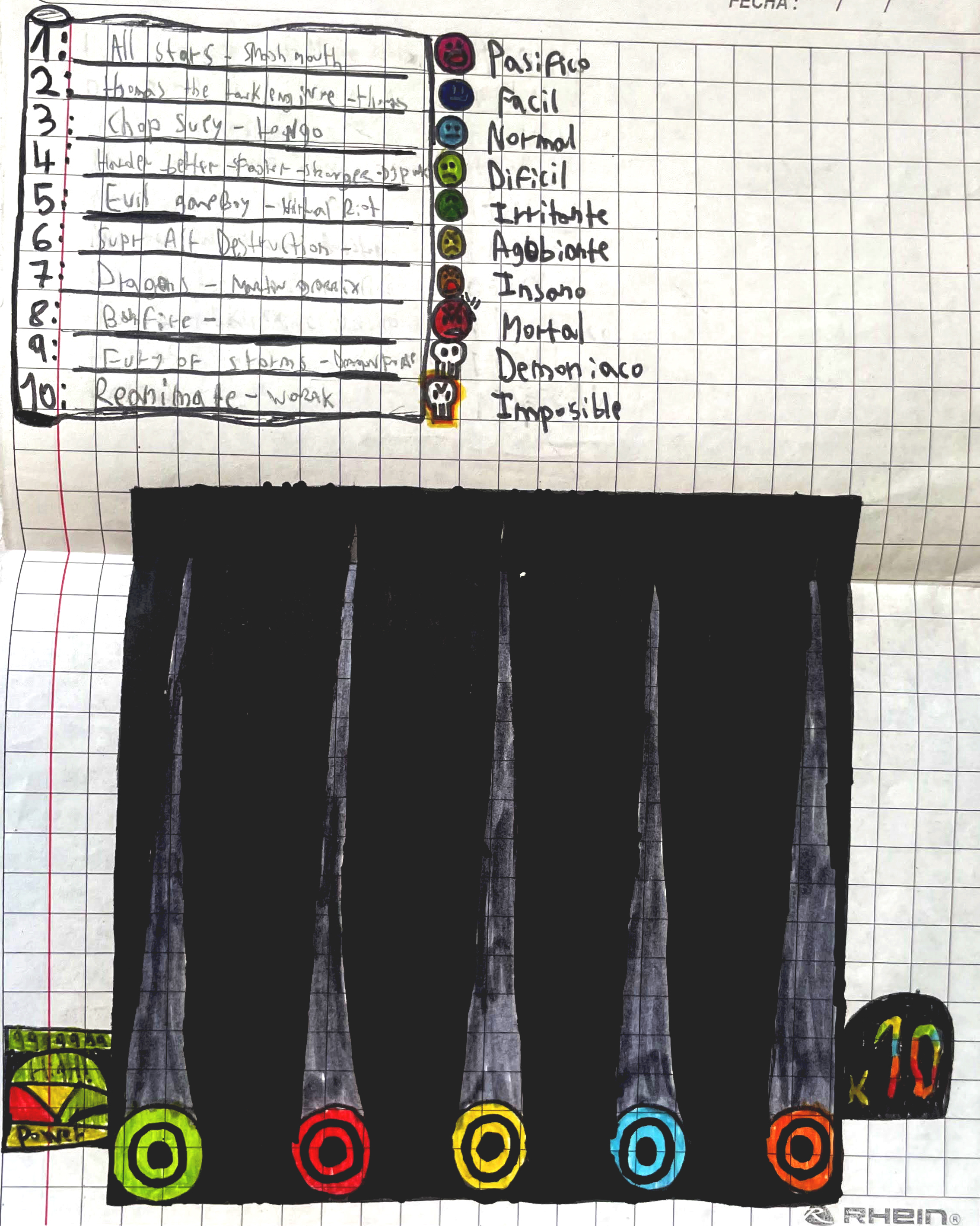 Barra de juego de ritmo estilo GUitar Hero para 