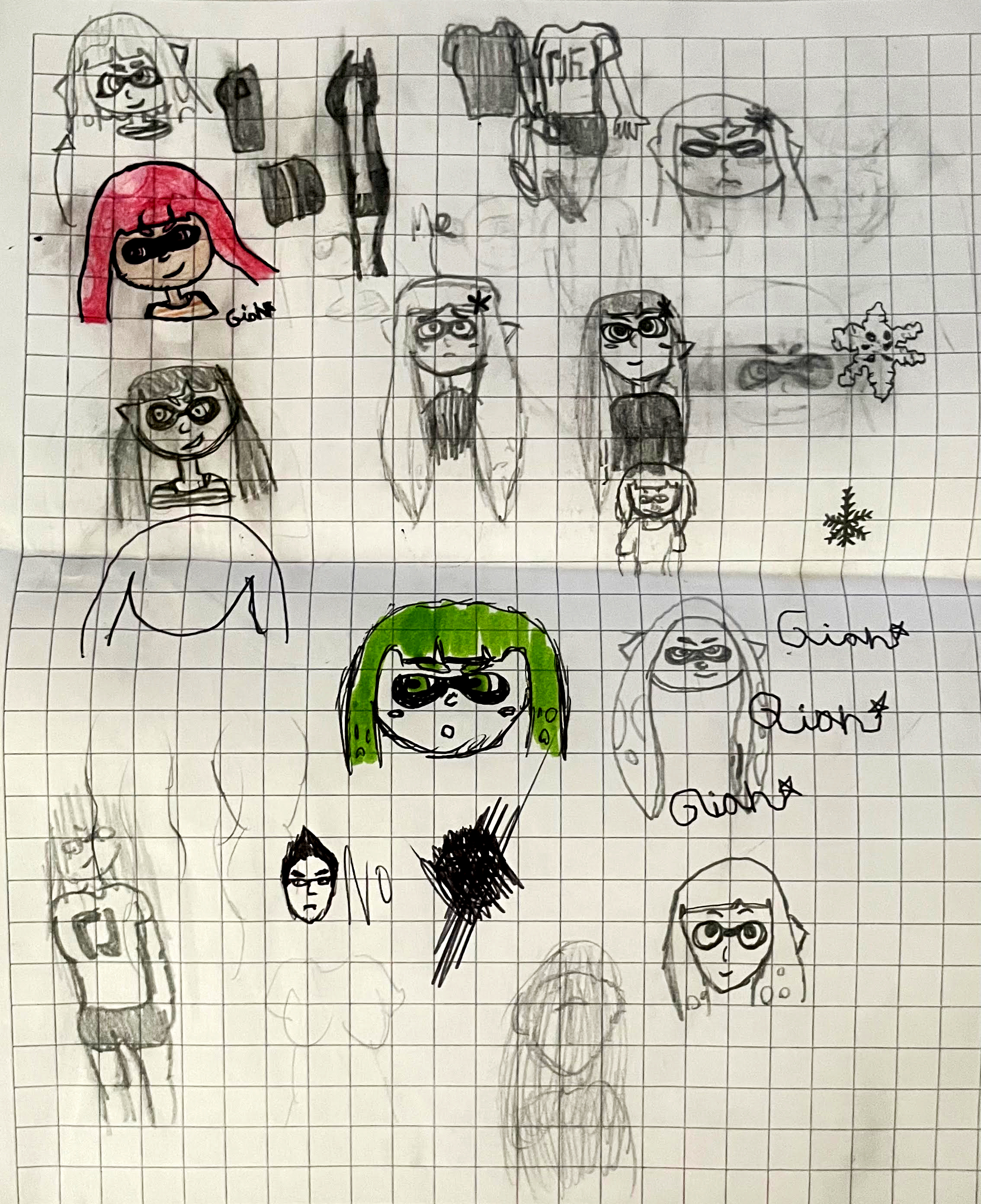 Dibujos de boceto de inklings (Splatoon)