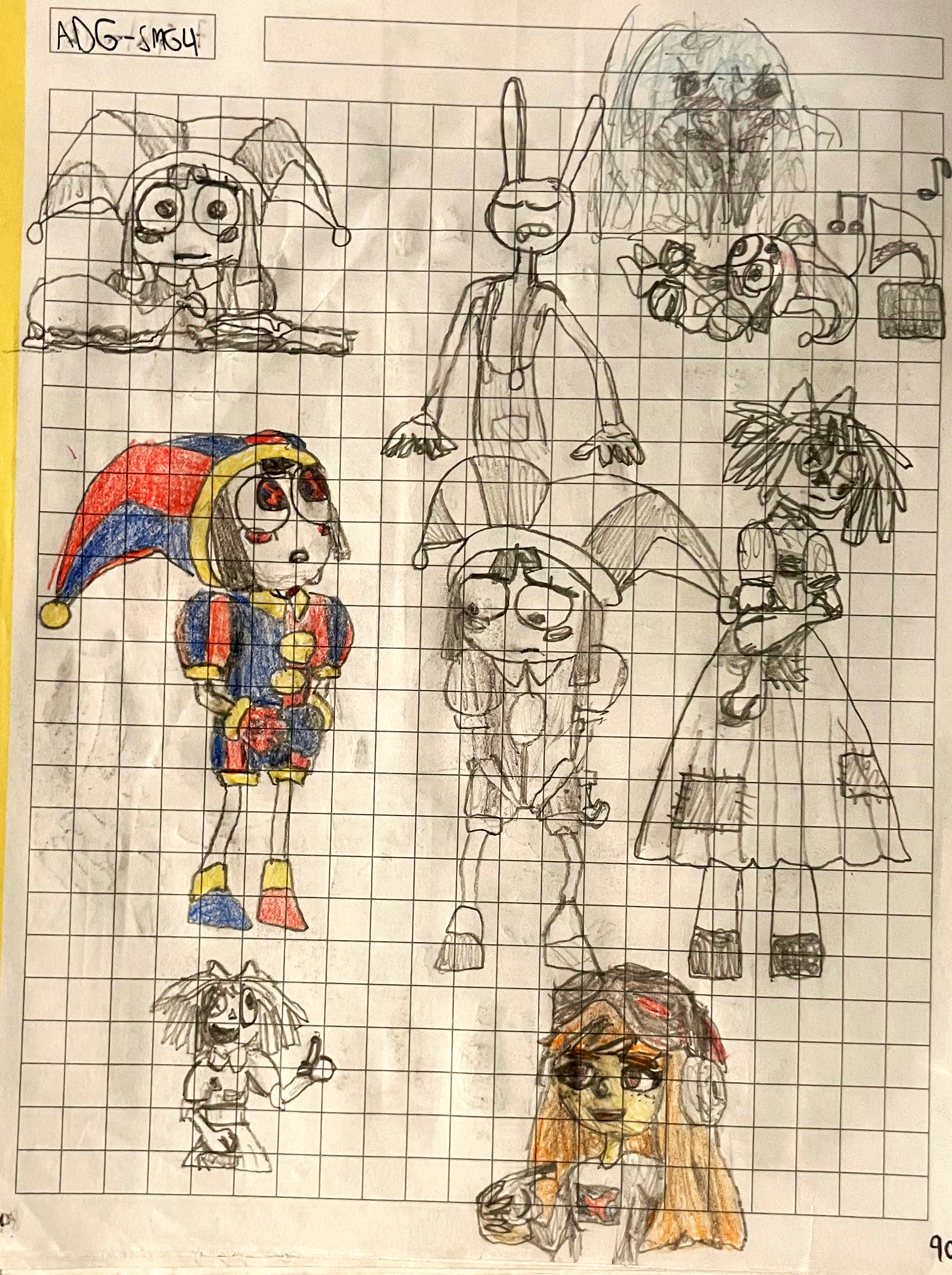 Dibujos calcados 8 (Amazing Digital Circus y SMG4)