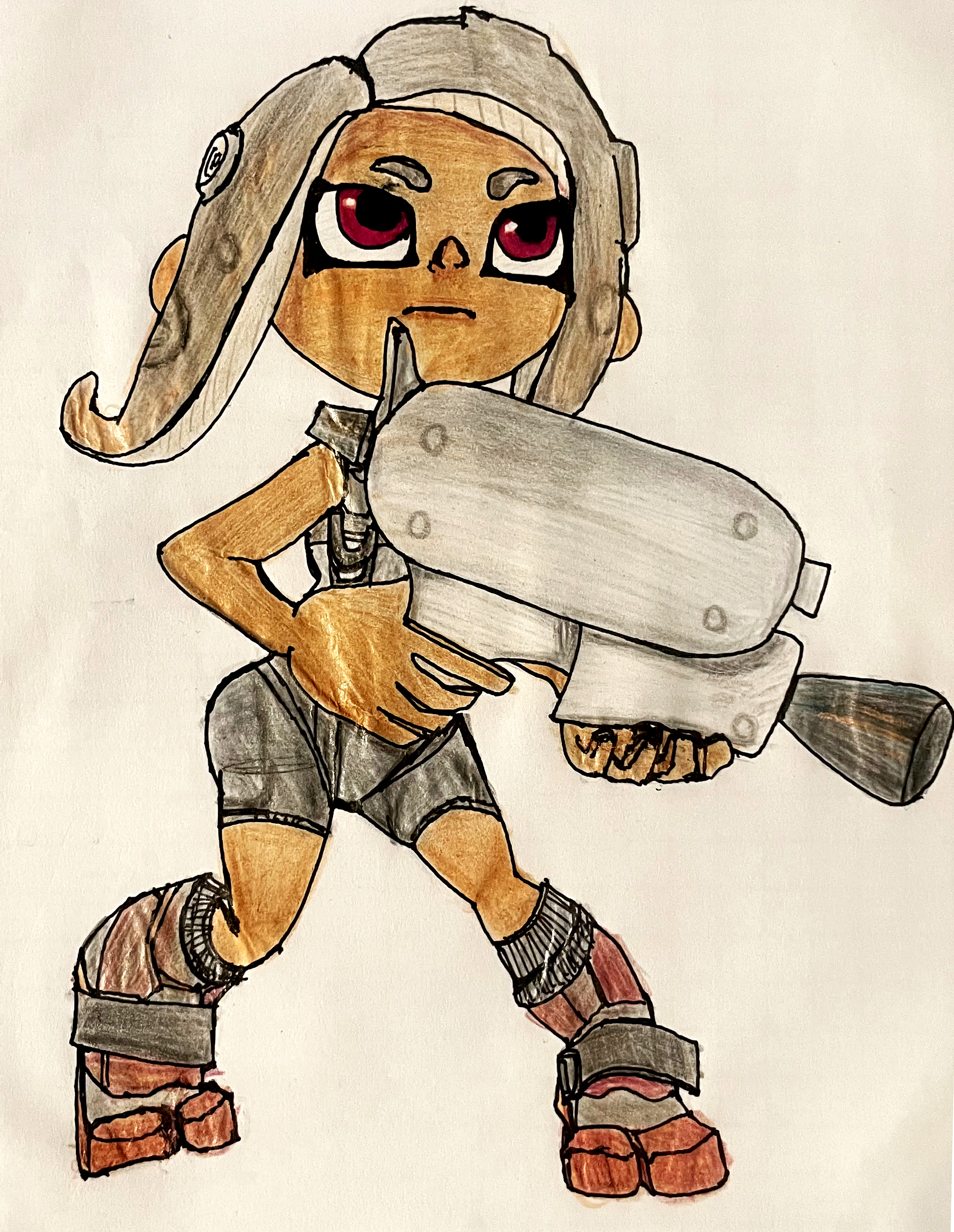 Dibujo tipo wallpaper - Agente 8 Splatoon 3 Side Order