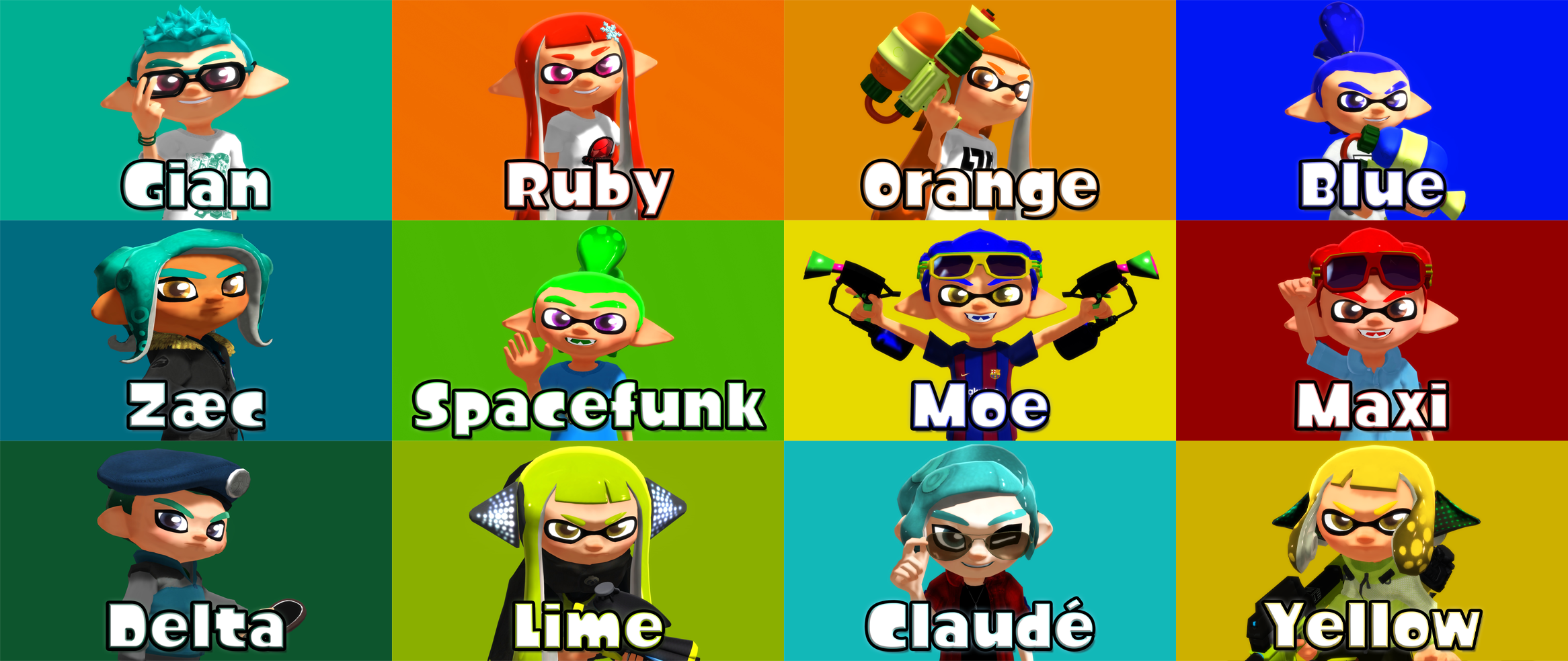 Poster de mis primeros 12 personajes