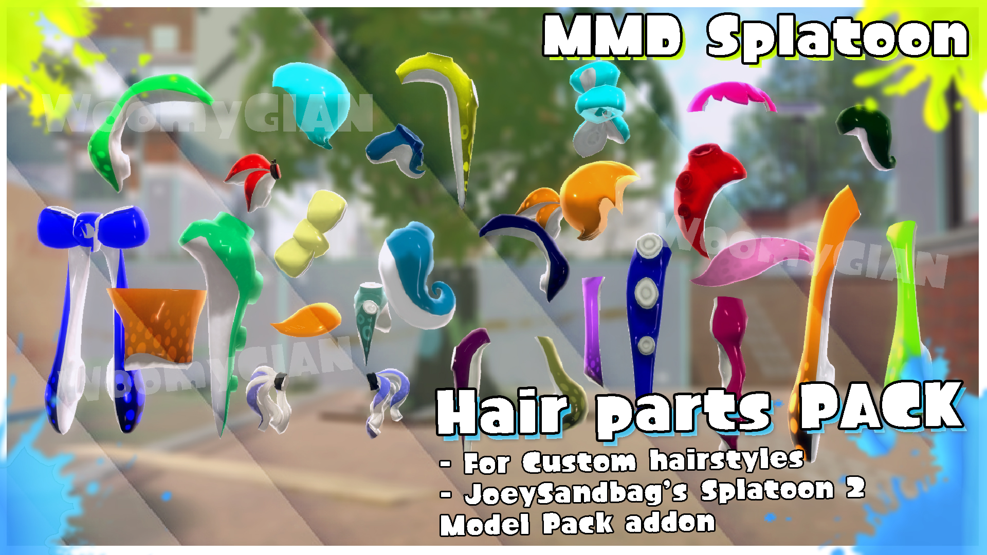 Splatoon MMD Hair parts Pack